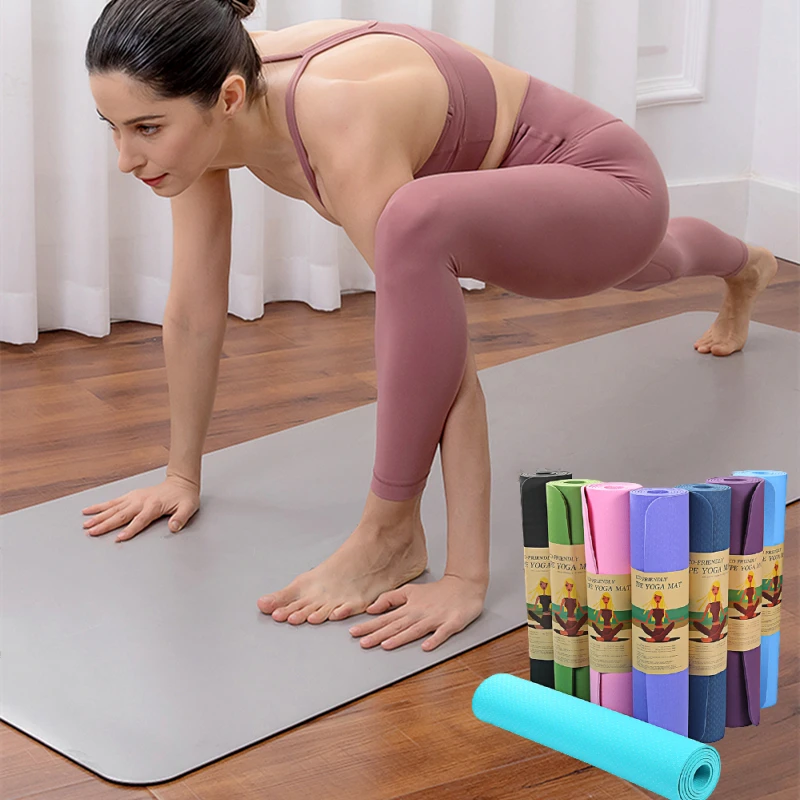 

Custom Printed Eco Friendly Yoga Matt Thick Double Layer Mats Anti Slip Yoga Mat Tpe 6Mm