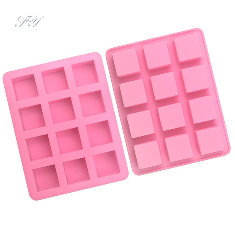 

Spot wholesale food grade silicone 12 square ice cube silicone mold cake chocolate mold DIY homemade jelly mold