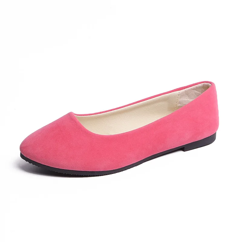 

Ladies Loafers Pointed Suede Shallow Mouth  Shoe Flat Comfort Women's Casual Shoes