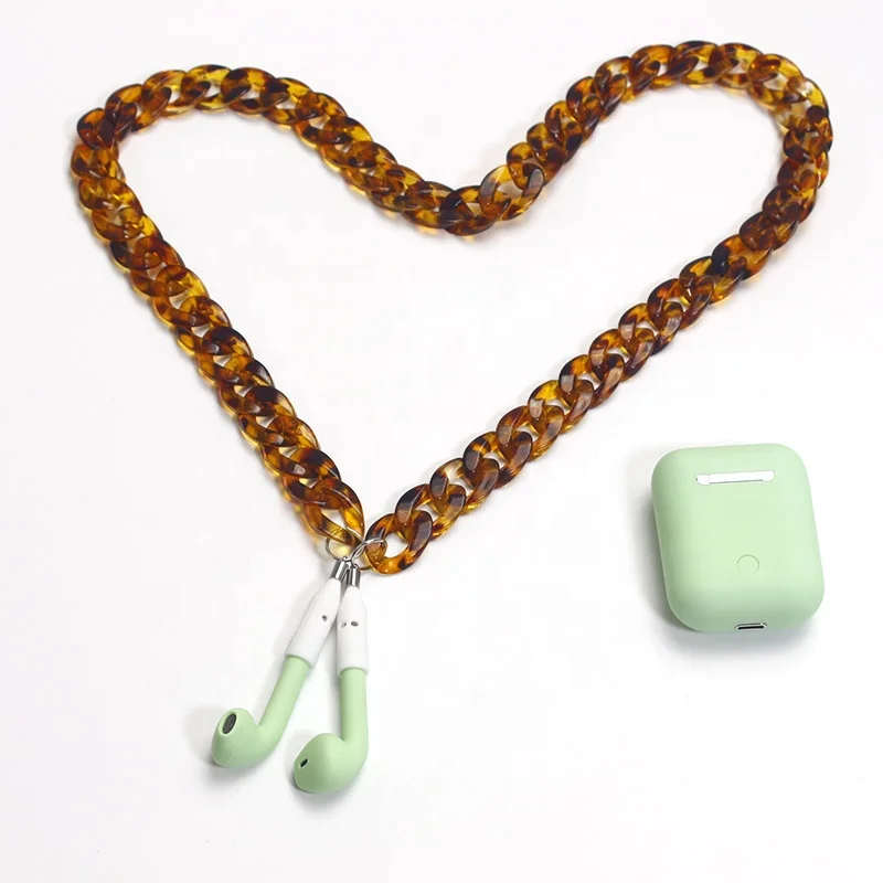 

Wholesale Magnetic Earphone Holder Strap earbuds Lanyard Anti Lost Acrylic Chain String Rope For Wireless Earphones Mixed Color