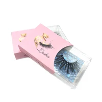 

USA Free shipping free custom logo label Transparent packaging box 25mm mink eyelash lshes lash vendors with Daily makeup X082