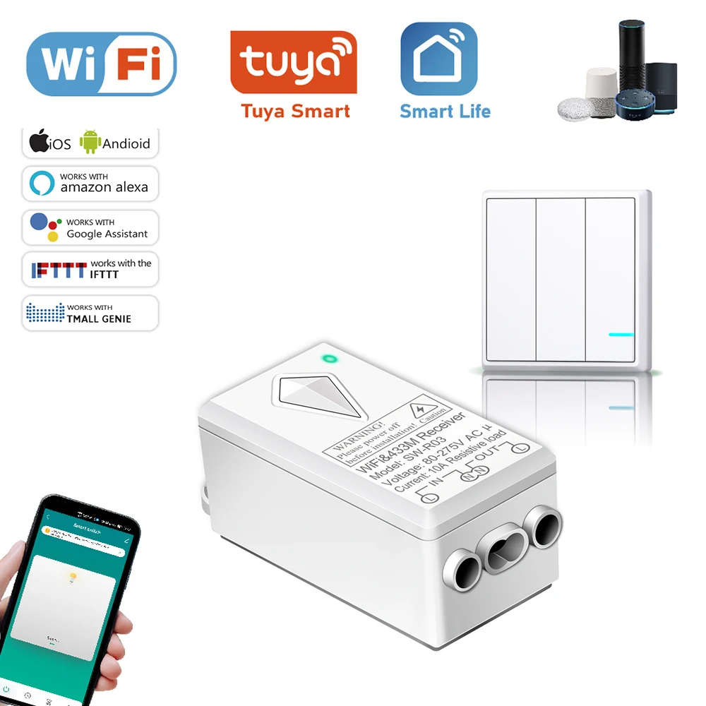 

Product Manufacturer 3 gang wireless smart switch Load Short Circuit Protection APP Remote Control light smart switch