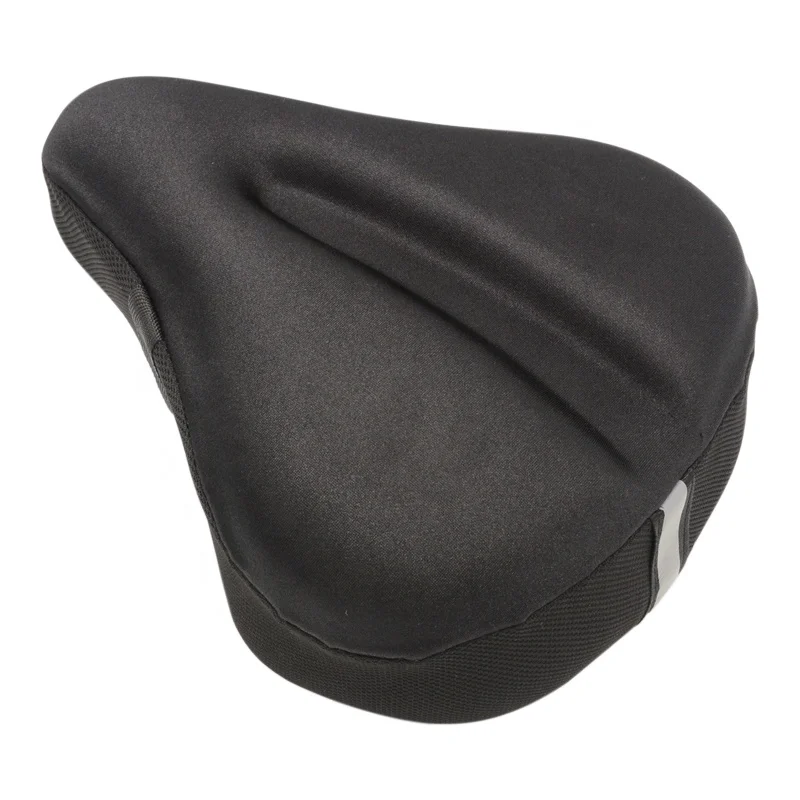 

Wide Gel 130g Bike Seat Cover Extra Large Bicycle Seat Cover with Free Water Cover Shock Absorbing Reflective Strip, Black ,as your request