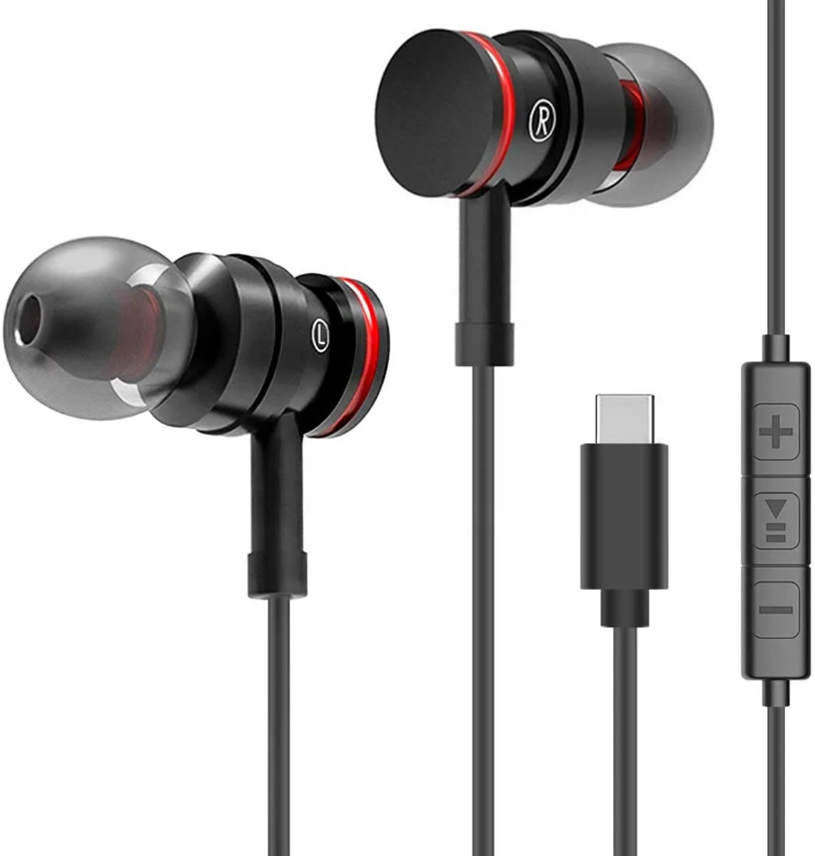 

Christmas Gift USB Type C Earphones Stereo in Ear Earbuds Headphones with Microphone Bass Earbud with Mic and Volume Control
