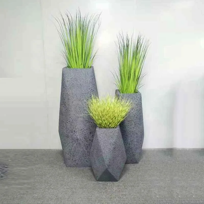 

European style floor glass fiber garden plant vase artificial flower potted home decoration