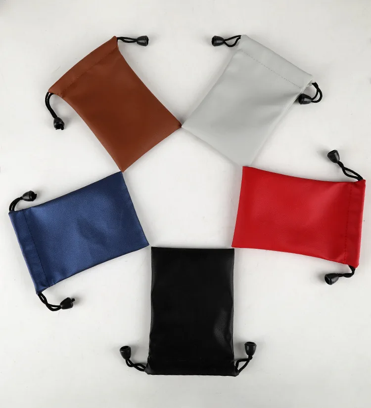 

Custom logo different size PU leather drawstring dust bag Cosmetic Bags Cases Jewelry Packaging Bags Pouches, See below