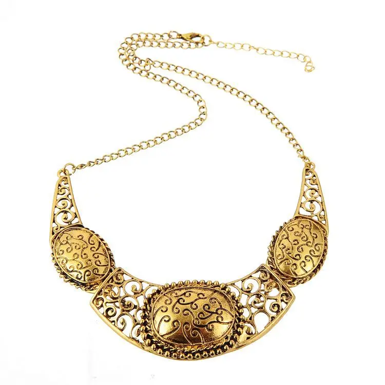 

Festival Vintage Bohemian Ethnic Statement Choker Necklace Coins Multilayer Bib Chain Necklace Jewelry for Women, Gold color