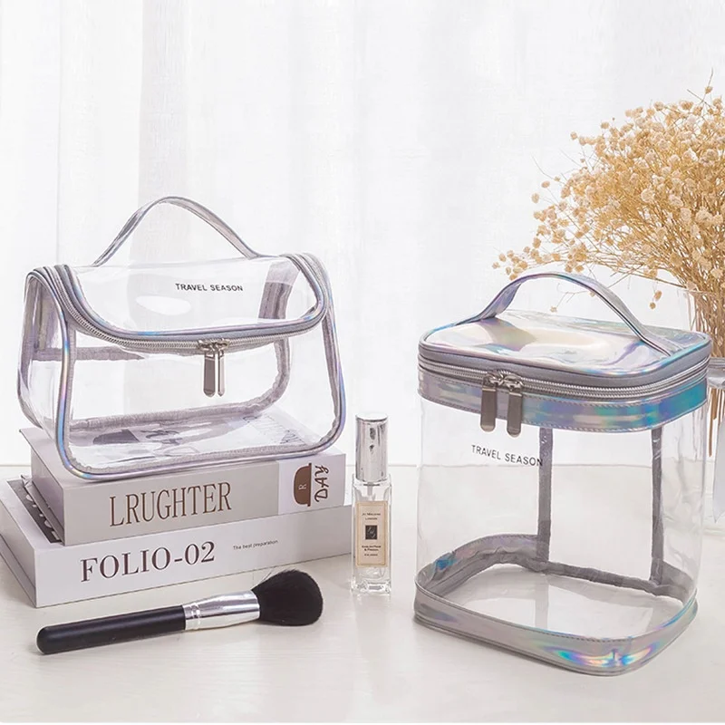

Wholesale Waterproof Transparent PVC Cosmetic Bags Travel Transparent Toiletry Organizer Portable Clear Makeup Pouch