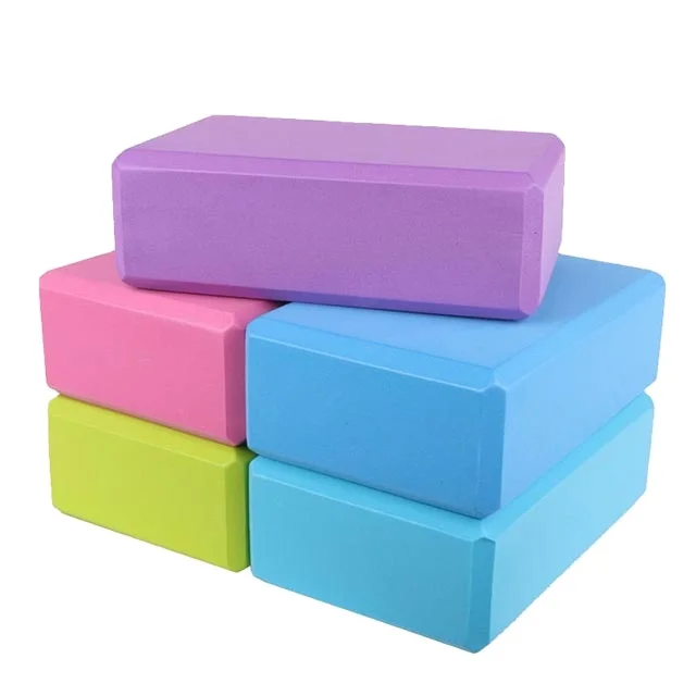 

Wholesale hot sell eco multifunction high density fitness gym three color adjustable eva foam yoga block, Stock