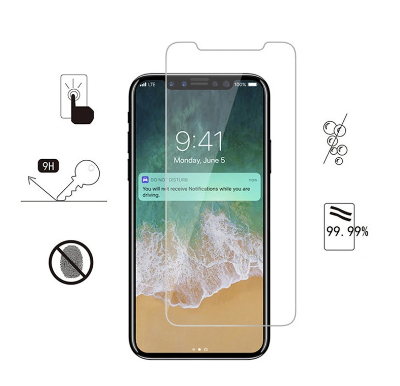 

2.5d 9h tempered glass screen 3d glass for iphone X xr xs 0.33mm mobile glass screen protector, Clear