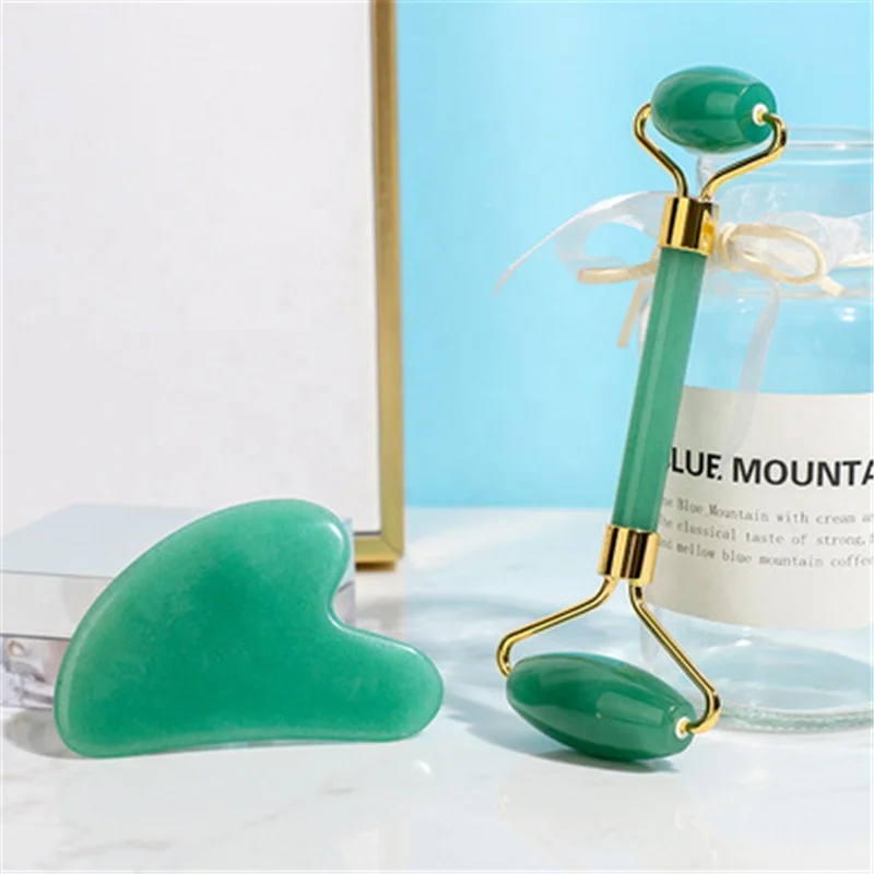

face green jade stone roller rose quartz face massage roller rodillo de jade tendencias 2021trend