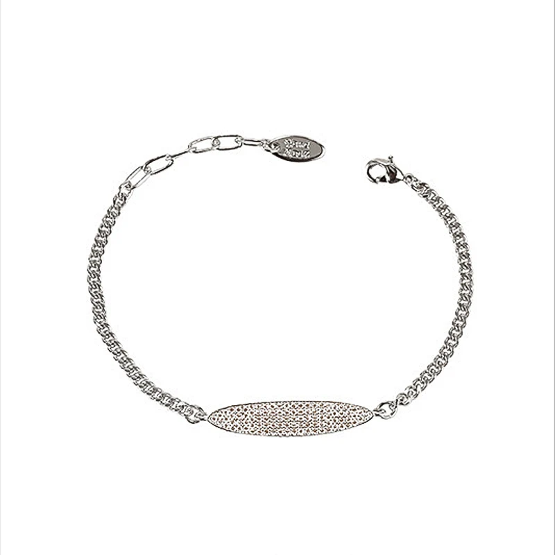 

Charare fashion silver brass zircon chain link bracelet jewelry