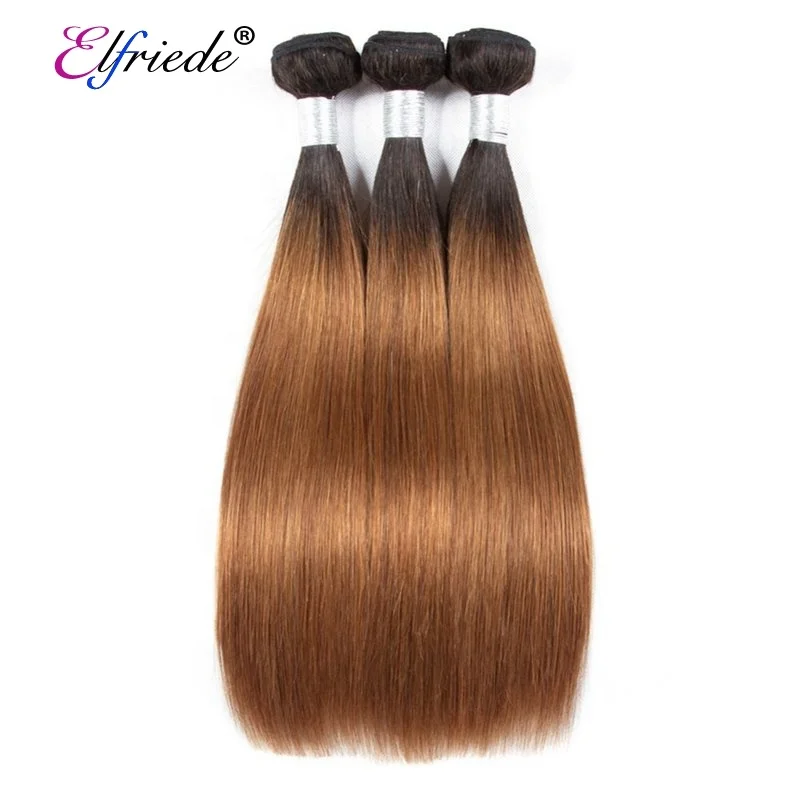 

#T 1B/30 Straight Ombre Hair Wefts Top Quality Brazilian Remy Human Hair Weaving Bundles 3pcs/pack XTHW-41