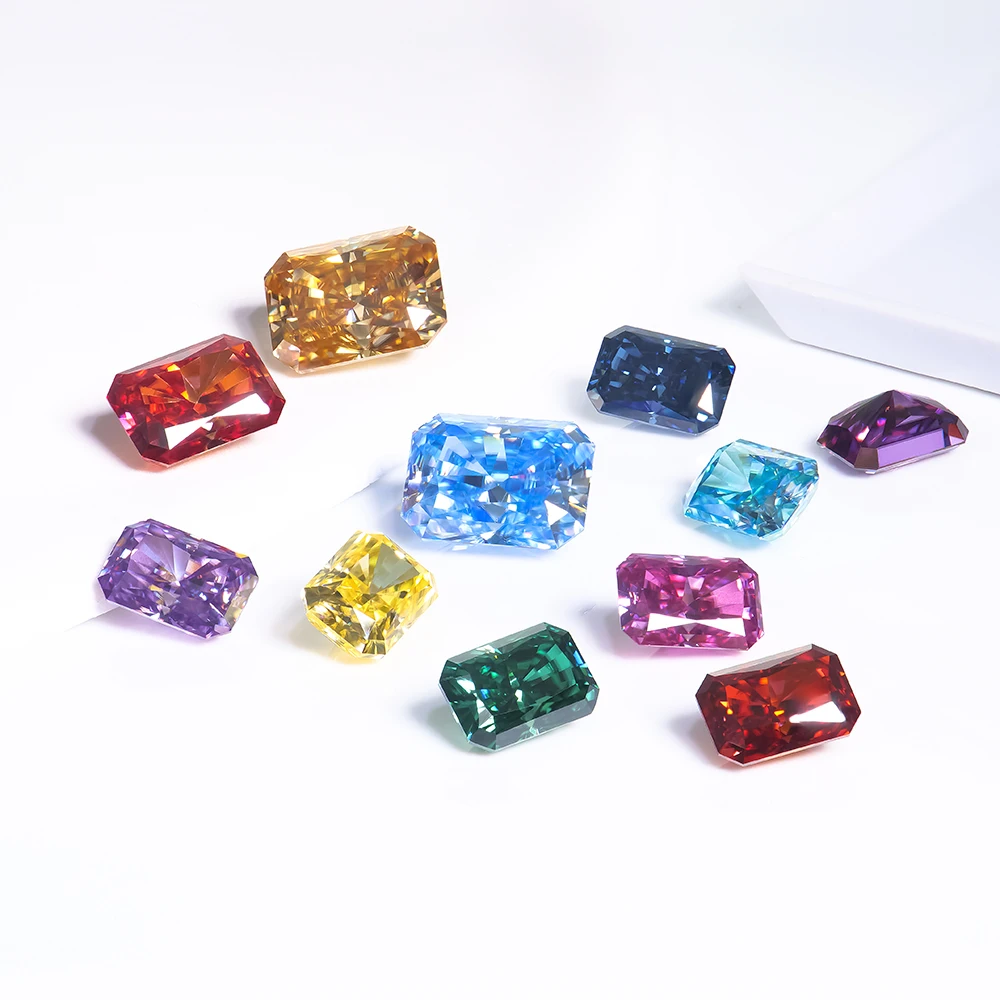 Source Factory 1-10ct Blue Purple Garnet Green Violet Champagne pink Yellow Colored Radiant Cut Mossanite Moissanite Diamond