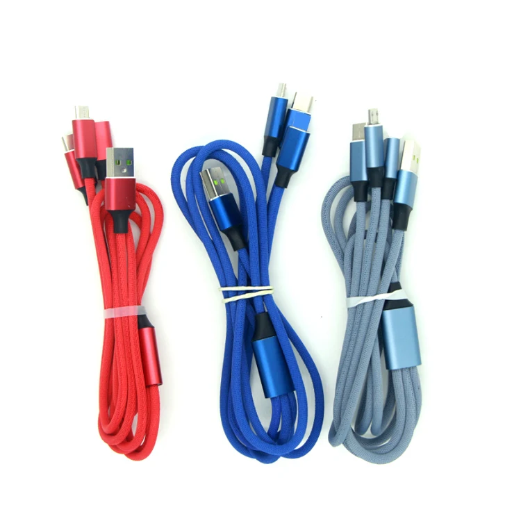 

Mobile Phone Braided USB 3 in 1 Fast Charging Cable