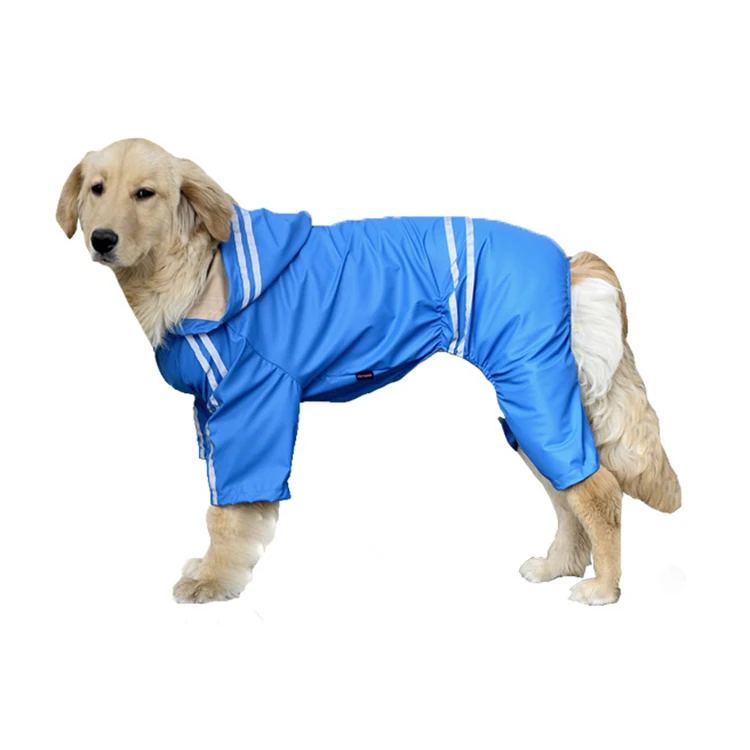 

Pet Dogs Raincoat Waterproof Coat Large Labrador Reflective Clothing Clothes, As picture