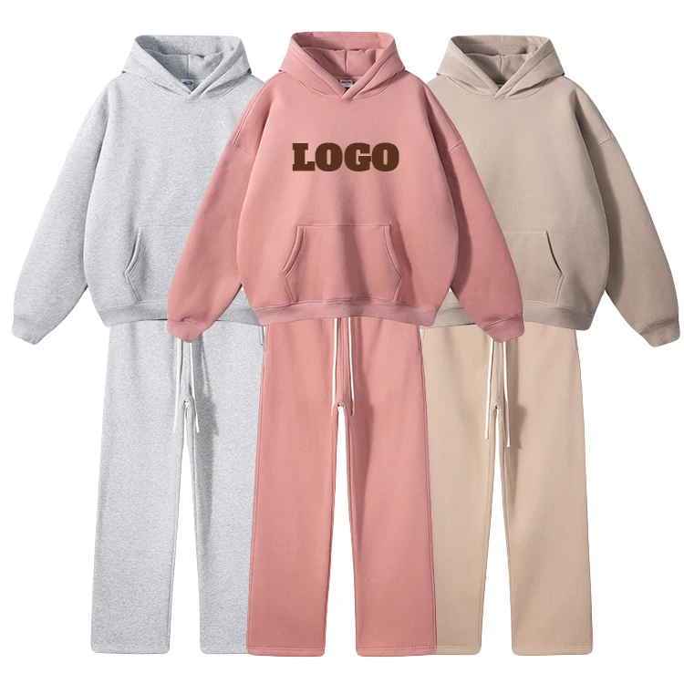 Heavy Polyester Cotton Hooded Sweater for Men Women Autumn/Winter Loose Fit Custom Logo 3D Embroidery Anti-Pilling Breathable
