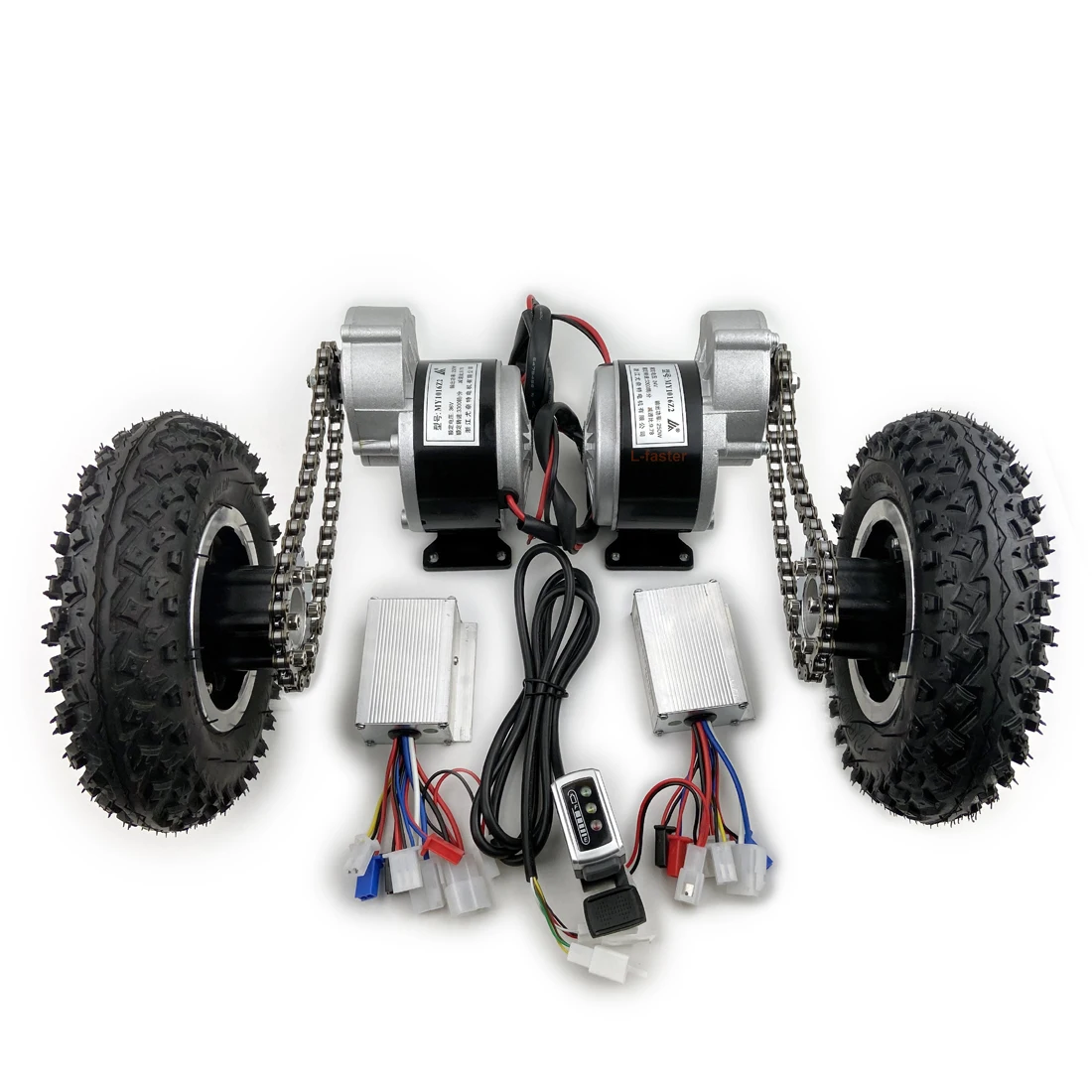 

Dual Drive Electric Cart Conversion Kit For Pull Cart Easy Carry 200kg 8 Inch Wheel Kit For DIY Electric Trolley Capacity 400lbs