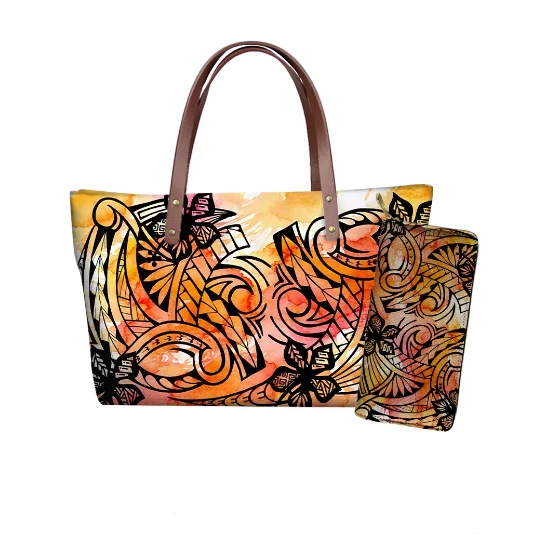 

Hot Sale Polynesian Traditional Hawaiian Tribal Flowers Print Handbags for Women Handbags Ladies Bags Fashion Shoulder Tote Bags