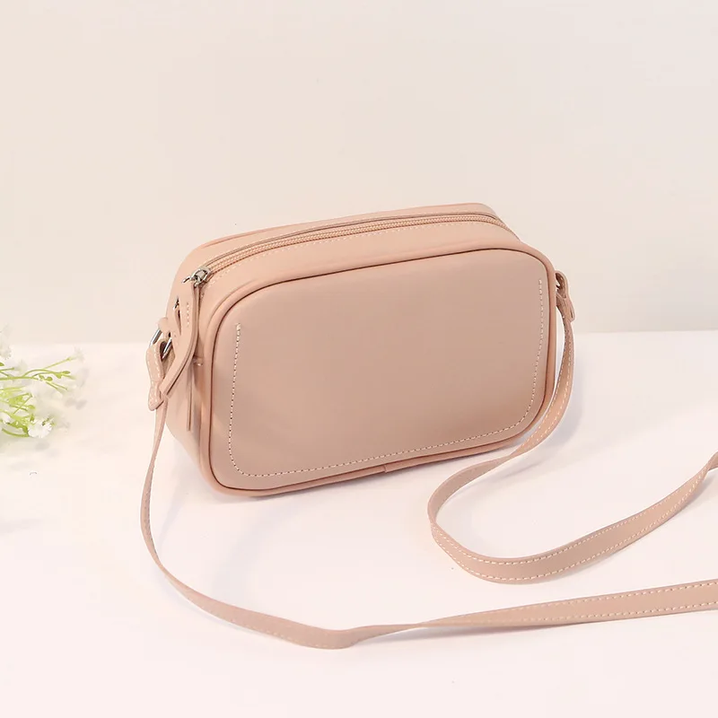 

Fashion Concise Women Small Square Bag PU Leather Shoulder Messenger Bag For Ladies Zipper Cosmetic Bag