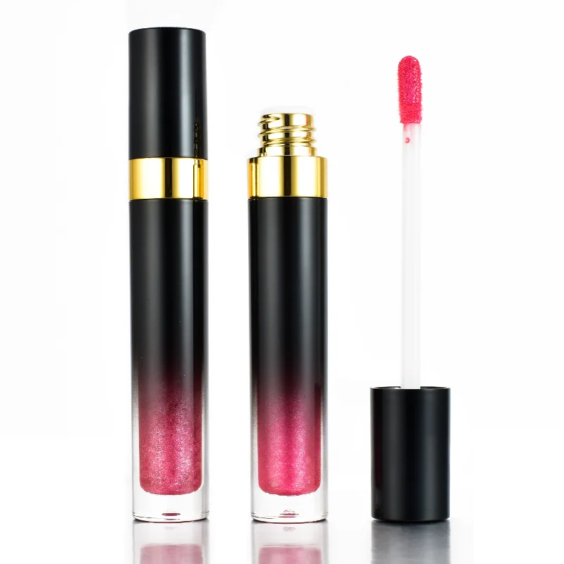 

M012 Round Golden Circle Tube Moisturizing Mirror Lip Glaze Lipgloss Glossy Lip gloss With Private Logo