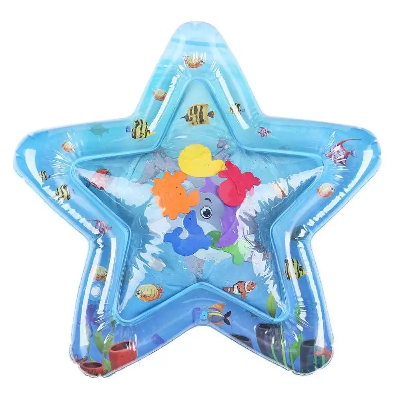 

Hot Sale Crawling Pvc Inflatable Dolphin Baby Kids Inflatable Water Play Mat, Blue