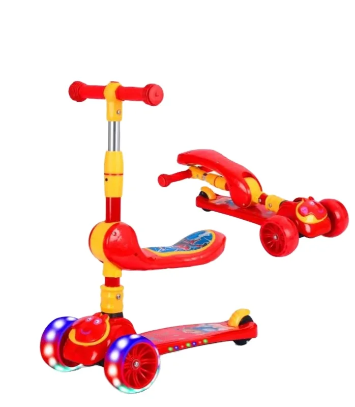 

3 in1 bike skate scooter for kids nylon bottom plate with light and music wheel