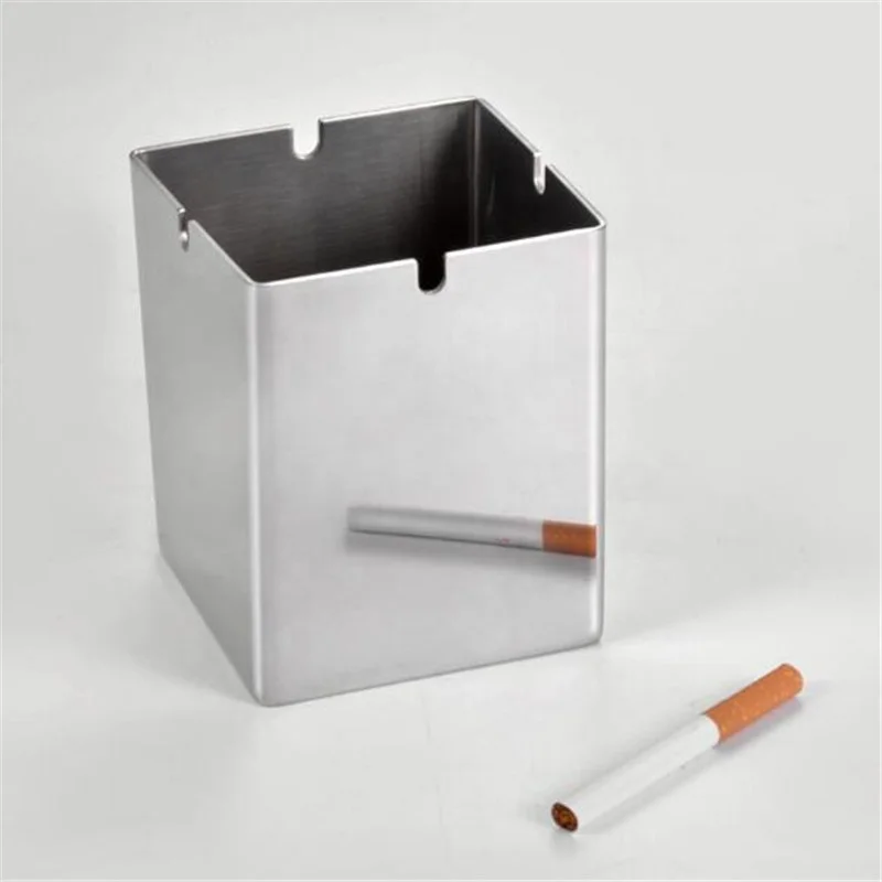 

Stainless Steel Square Standing Ashtray, Sliver