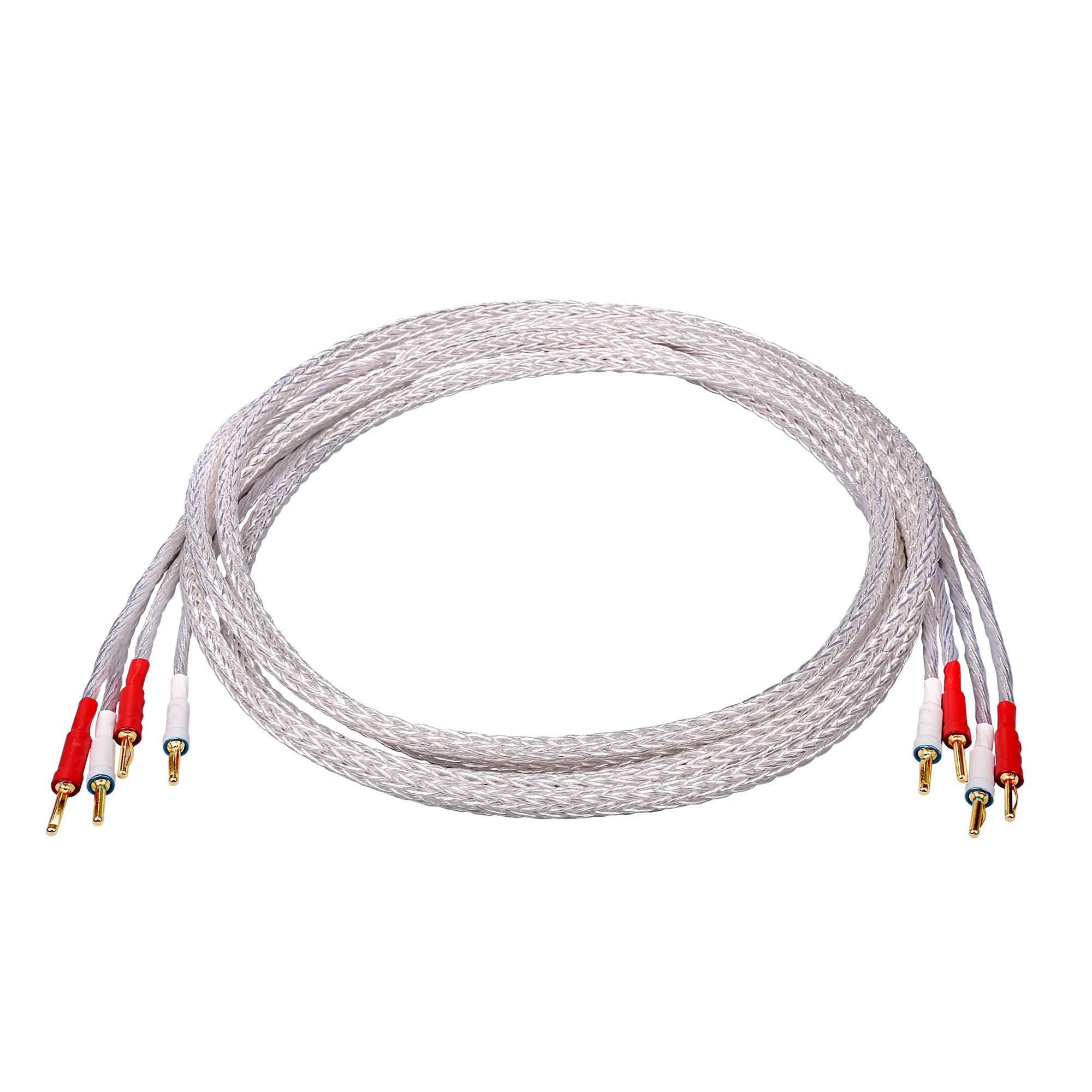 

AVPLAY AV-0803 8mm2 16 Core HiFi hiend Speaker Cable Biwired Sliver Plated OFC 4N Cable Gold Plated On Red Cooper Plug 8TC 12TC