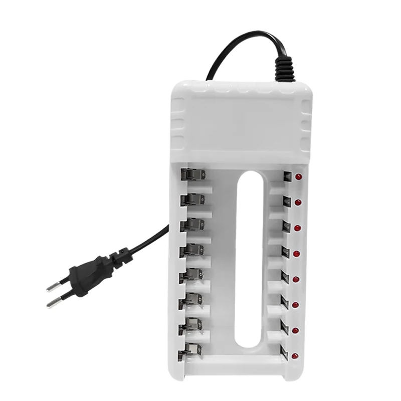 

Free shipping Universal 8 slot 1.2v NiMH NiCD AA and AAA battery cell quick charger with UK EU US AU plug, White
