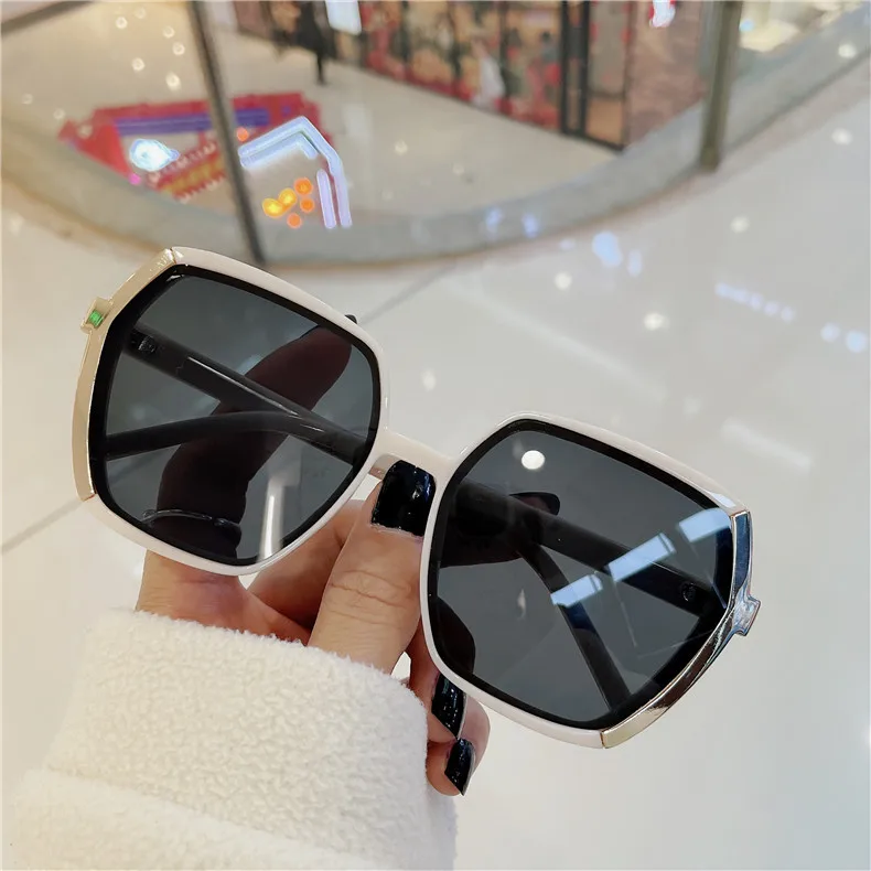 

New Arrival Vintage Hexagon Frame Gradient Colorful Sunglasses Retro Wild Big Frame Sunglasses 2021