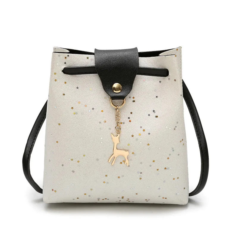 

2020 new Sequin Shoulder Bag luxury handbags women bags designer Wild Girls Small Square Messenger Bag with deer decoration