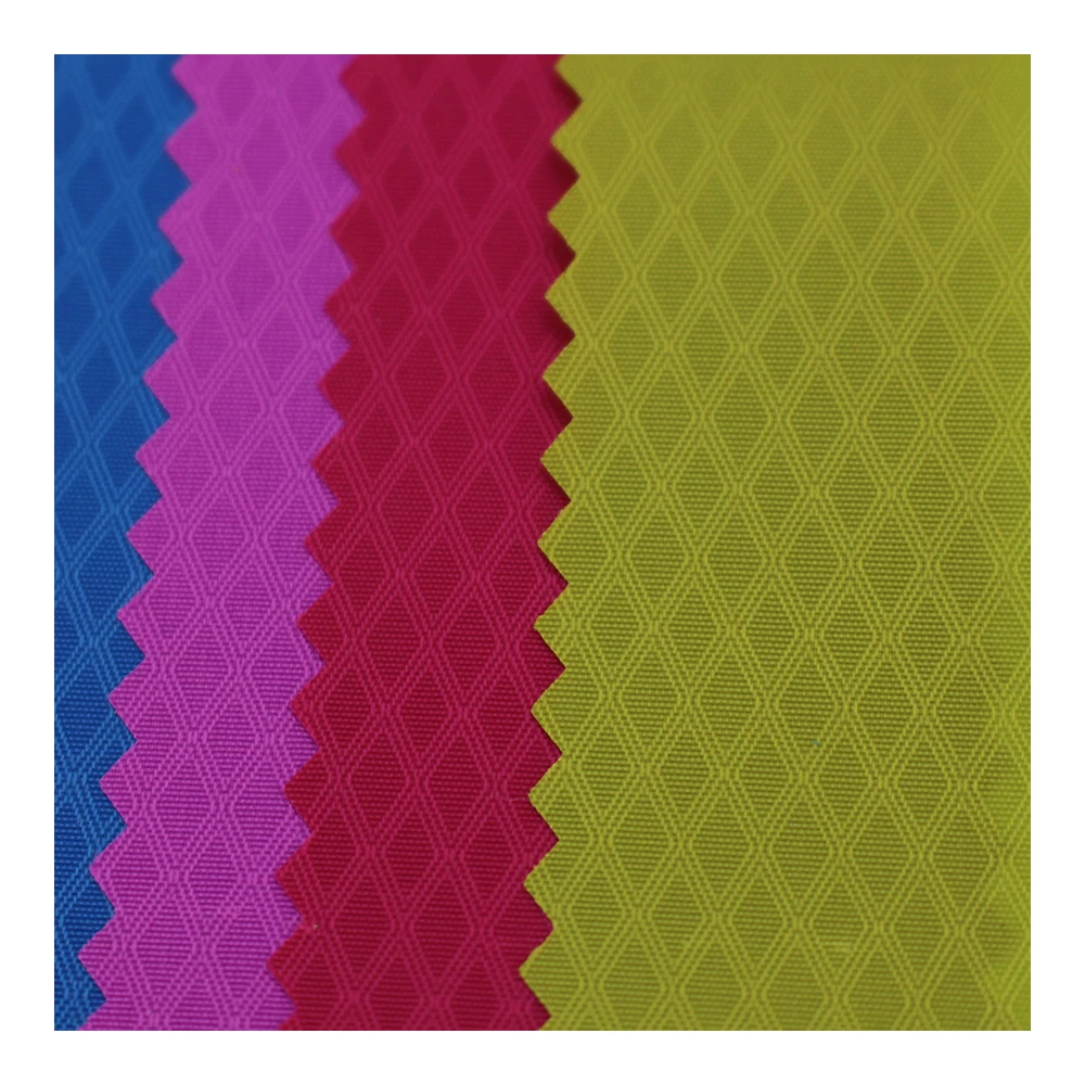 200 Denier PU Coated Third Line Prismatic Plaid Nylon Oxford Ripstop Fabric for Outdoor Bag