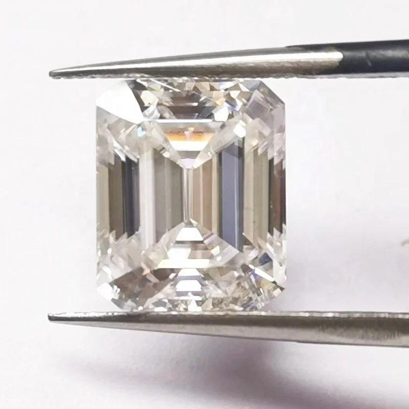 

White EF Color Moissanites Stones Emerald Cut 2ct 6x8mm GRA Moissanite Diamonds Loose Stone for Ring