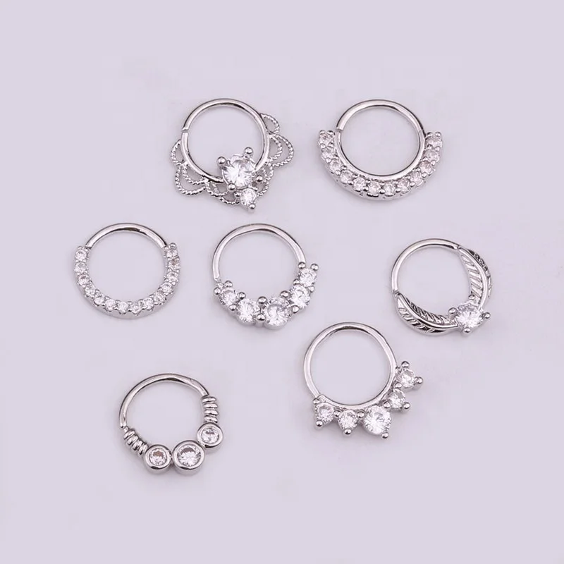 
Wholesale body piercing jewelry manufacturer cubic zircon custom gold plated eyebrow nose ear ring studs 