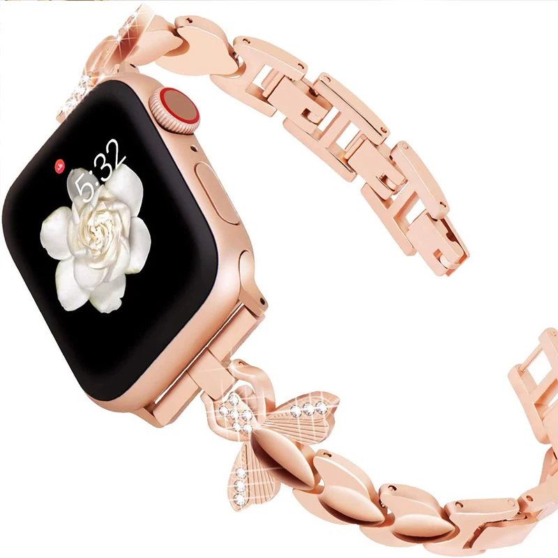 

Stainless Steel Metal For Apple Watch Band Bracelet For Apple Watch Band Gold Stainless Steel For Apple Watch Band Diamond