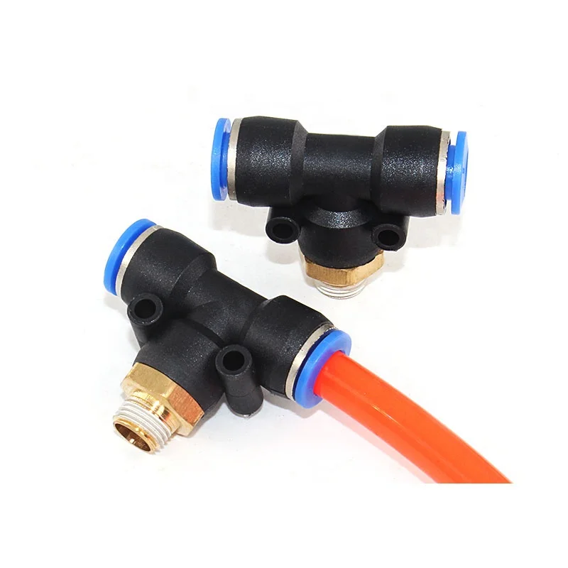 

Pb Series Pneumatic One Touch T Type Fitting Plastic Quick Fitting Air Hose Tube T Connect pneumatic quick coupling