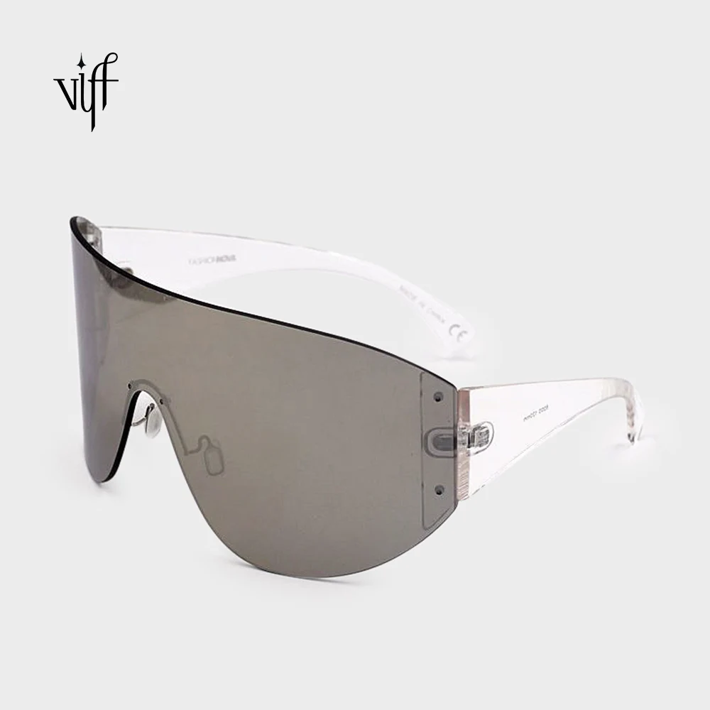 

VIFF HP20325 Retro Women Men Ski Windproof Glasses One Piece Big Frame Sun Glasses Shield Sunglasses, Multi