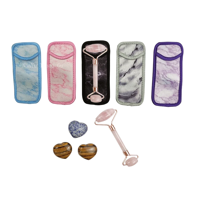 

Face Facial Massage Tool Neoprene Holder Bag Jade Facial Roller Sleeve Case, Customized color accept