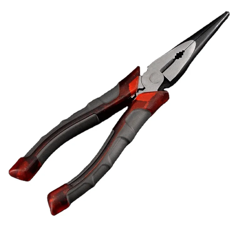 

Heavy Duty Multifunctional Combination Pliers Set CR-V Steel Wire Cutting Long Nose Pliers Miter Pliers, Red+black