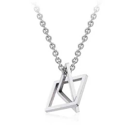 

Ladies hot style geometric clavicle necklace minimalist hip hop stainless steel triangle pendant necklace titanium steel jewelry