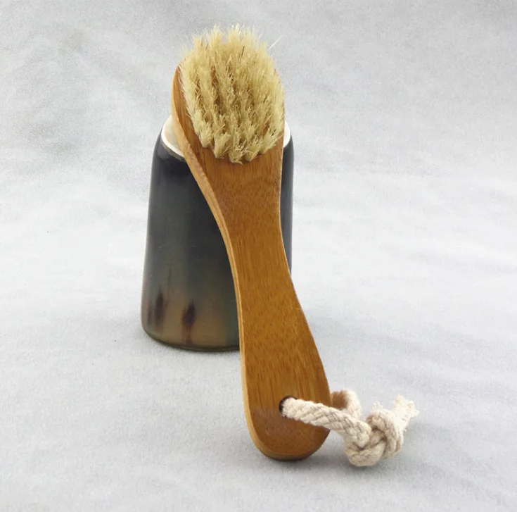 

High Quality Sisal Bristle Beech Cosmetic Removal Wood Face Clean Brush, As pics