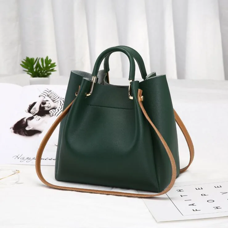 

2021 Wholesale hot sale women handbag fashion purses leather bucket sling bag, 4 color