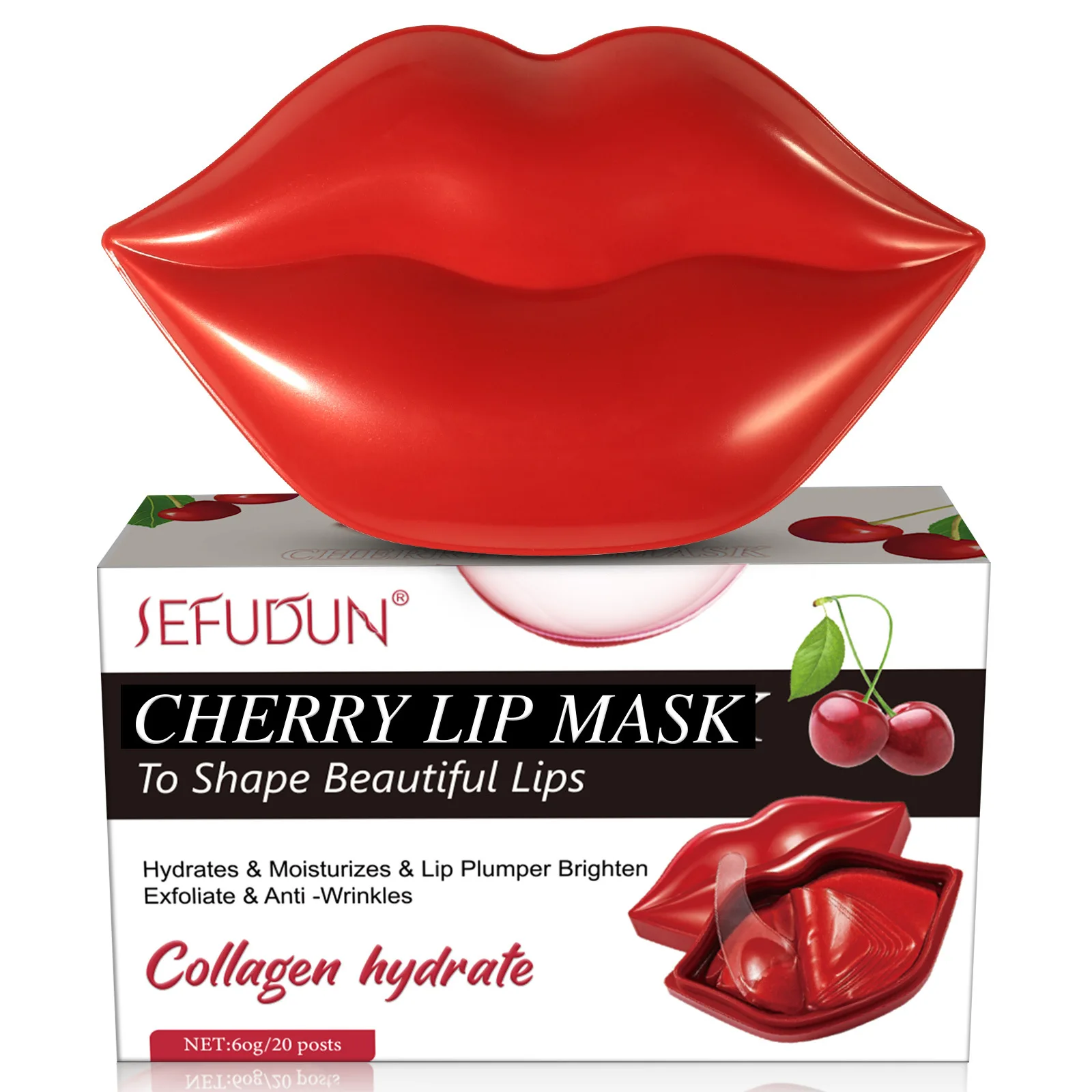 

SEFUDUN cherry lip mask hydrating moisturizing brightening exfoliating anti wrinkle beautiful lips plumper shaping sakura masks