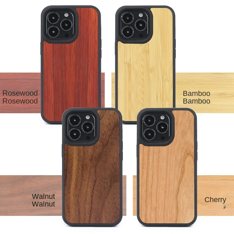 

For iPhone 13 magnetic phone case with walnut cherry bamboo rosewood wholesale wood phone case for iphone 13 pro max