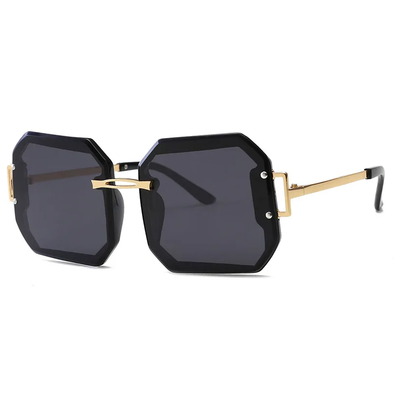 

Wholesale dropshipping luxury designer sun glasses rimless square good quality sunglass oversized polarized sunglasses women men