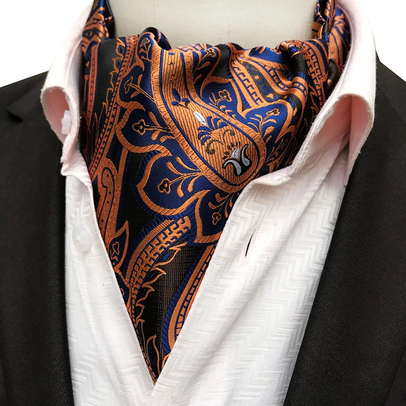 Silky Paisley Jacquard Ascot Tie