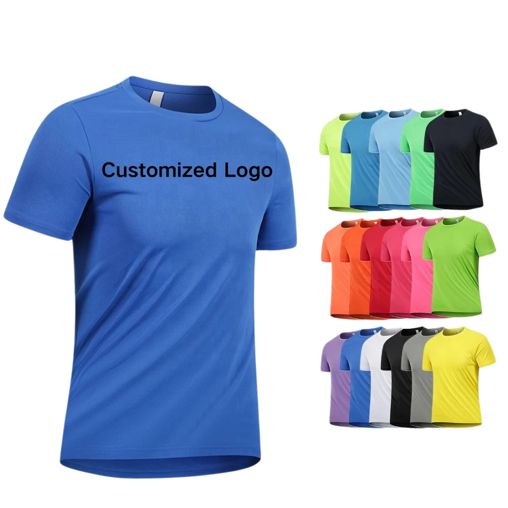 Goldtex Wholesale Men's Gym Run Quick Dry T-shirt Custom Print Plain Blank 100% Polyester Sport Formal Knitted Style