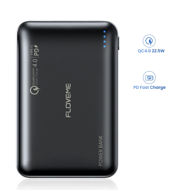 

Free Shipping 1 Sample OK FLOVEME PD 18W Fast Charging Mini Power bank 10000mah QC4.0 Quick Charge USB Type C Power Banks