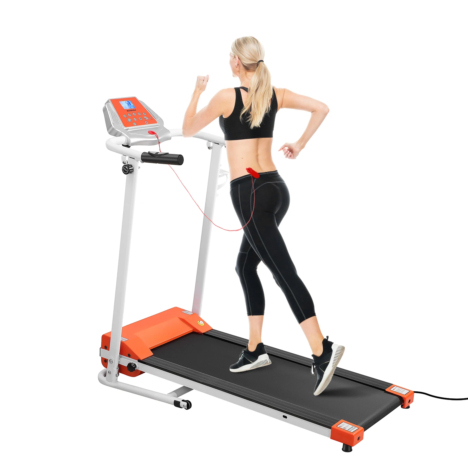 

Motorized 1.5HP Electric 12 Built-In Programs Folding Treadmill Speed Adjustable Household Running Machine